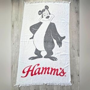 American Vintage 80s | Hamm's Beer bear white large cotton beach towel